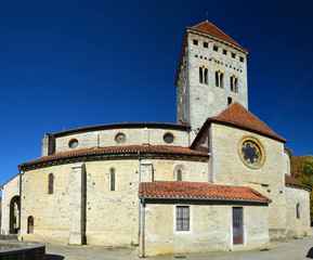 Fototapeta na wymiar Medieval church in the French village, Bearn