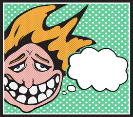 Pop art poster with a happy man