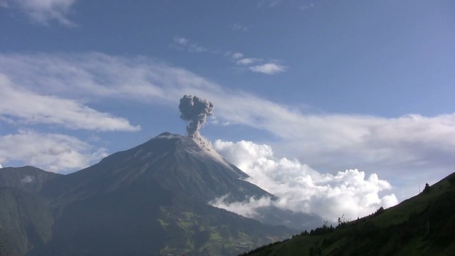 Tungurahua Volcano erupting, Ecuador, Time-lapse