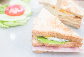 Whole wheat ham and cheese sandwich