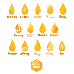 vector collection of honey drop icons - 77947573