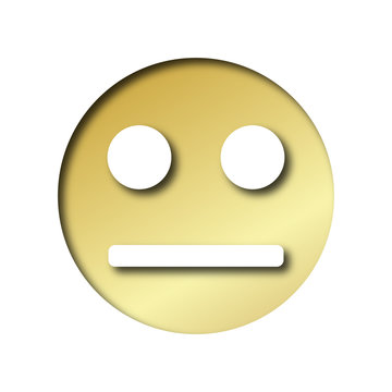 gold smiley neutral emoticon