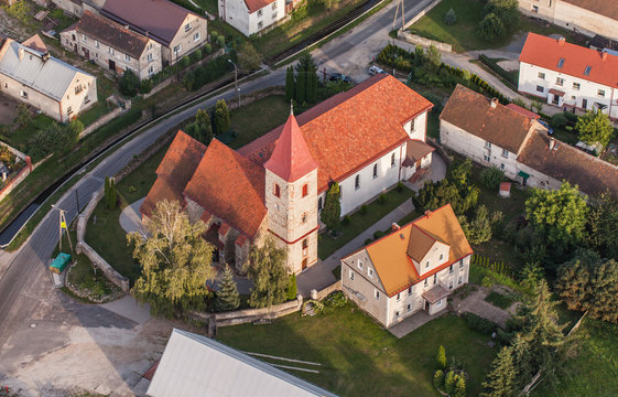 Aerial view of  chrystian church