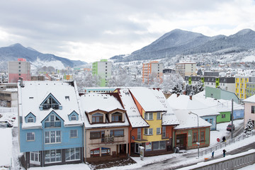 Fototapeta na wymiar Colorful city in the winter