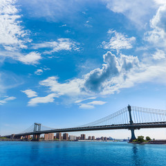 Manhattan Bridge and skyline from Brooklyn NYC