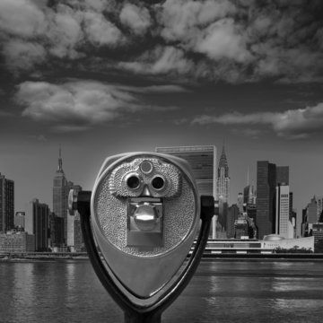 Fototapeta Manhattan New York sunny skyline East River NYC