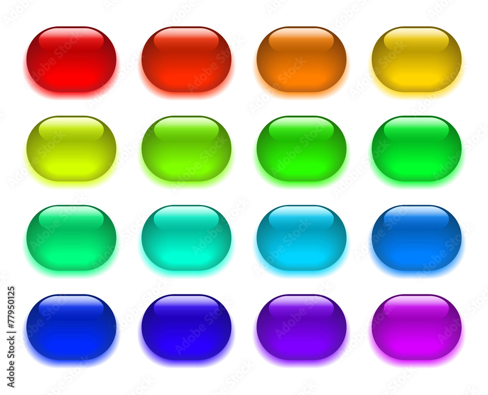 Wall mural set of multicolored buttons for web. vector.