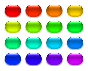 Set of multicolored buttons for web. Vector.