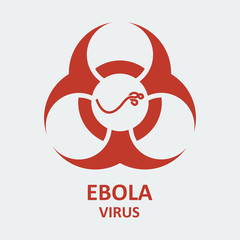 Vector ebola virus and biohazard sign