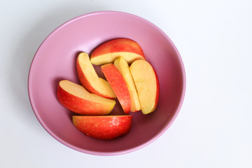 apple slices in a bowl