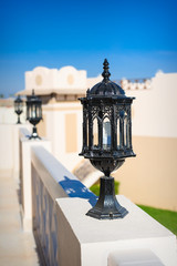 street lamp close up against the sky