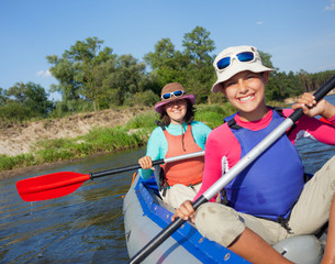 Woman kayaking