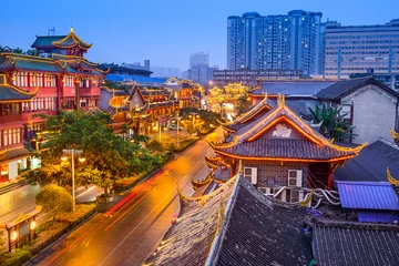 Selbstklebende Fototapeten Chengdu, China Historic District an der Qintai Road © SeanPavonePhoto