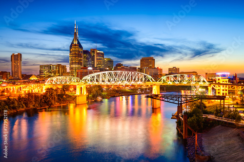 Downtown Nashville at Twilight, Tennessee скачать