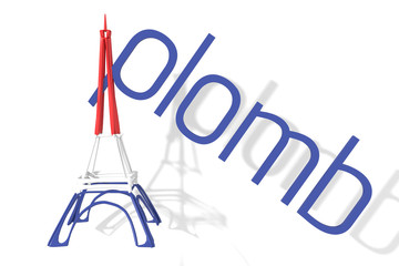 Torre Eiffel 3D con testo aplomb (equilibrio)