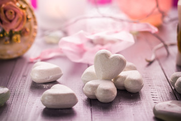 Spa composition Valentines Day heart love body health