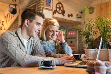 Young couple on the internet