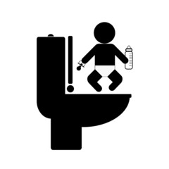 Bébé sur les toilettes