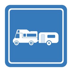 Camping-car dans un panneau