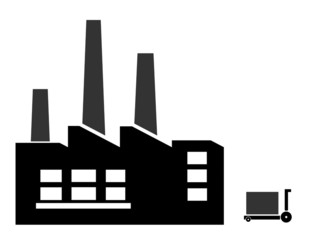 Obraz premium Usine et un chariot de livraison