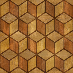 Abstract checkered pattern - seamless background - wood texture