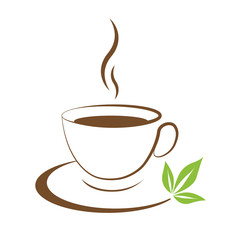 Tea cup icon brown