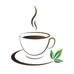 Tea cup icon brown