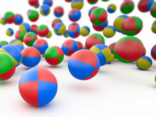Colorful beach balls, 3D