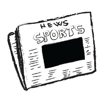 Cartoon sports news with blank photo