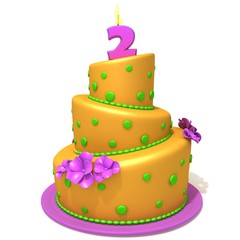 Birthday cake with number two