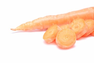 fresh carrots isolated on white background