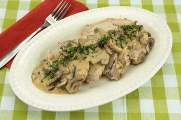rôti de porc sauce champignons