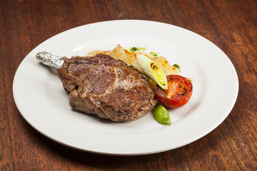 Grilled beef steak, Chuletón with potatoes