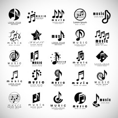 Music Icons Set - Isolated On Gray Background - Vector Illustration, Graphic Design, Editable For Your Design