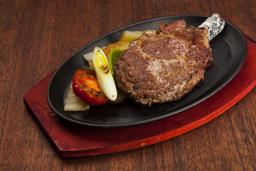 Grilled beef steak, Chuletón with potatoes