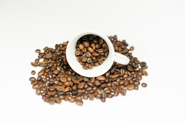 Coffee cup with beans