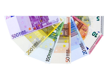 Ein F&auml;cher mit Euro-Geldscheinen