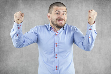 young handsome businessman success