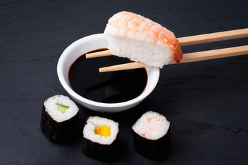 Closeup of fresh sushi