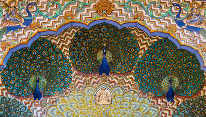 City Palace peacocks.