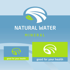 Vector logo, label natural product. Clean, eco-friendly, natural