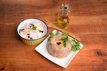 JELLIED MEAT WITH RUSSIAN SALAD