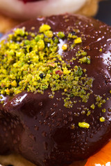 Detail of Chocolate Cake with Pistachio Particles