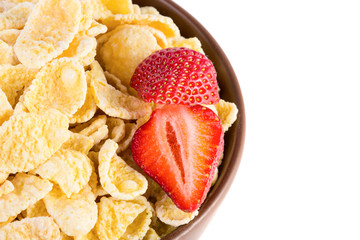 Cornflakes with strawberries