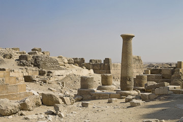 ancient column among ruins in Giza © tillottama