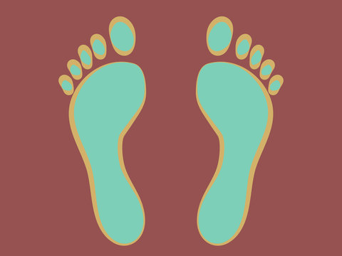 Colorful footprints