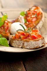 Frische Bruschetta brot