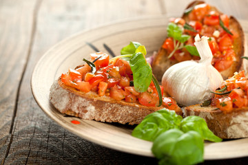 Frische Bruschetta brot