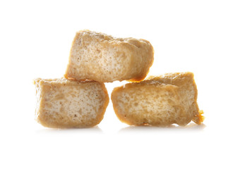 Bean curd tofu over white background