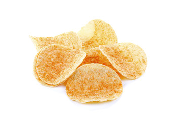 potato chips isolated on white background